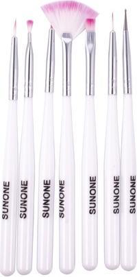 Sunoneset Nail Art Brushes White 7 Pieces