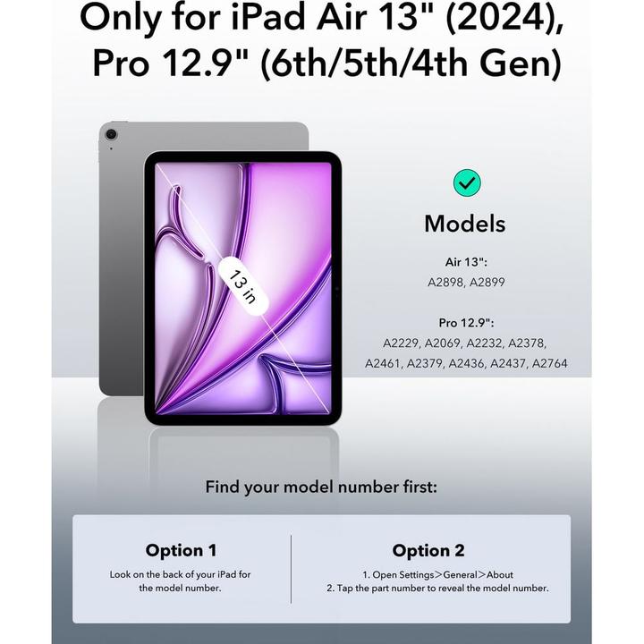 Produktbild ESR Rebound Magnetic Case (iPad Air 13 2024 (M2), iPad Pro 12.9 2020 (4. Gen), iPad Pro 12.9 2022 (6. Gen), iPad Pro 12.9 2021 (5. Gen))