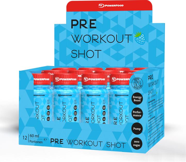 PowerFood One Pre-Workout Shot (Brombeere, 12 x)