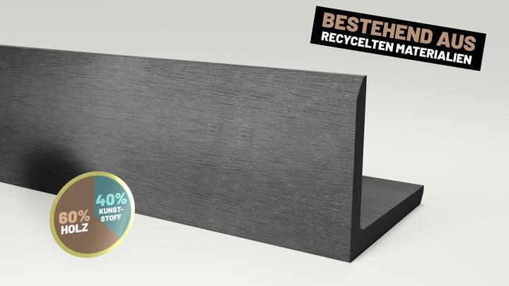 Produktbild Endorphin ® WPC Abschlussleisten 5er Set Hellgrau 220cm Winkelprofil 5,5 x 4,5cm (5 x)