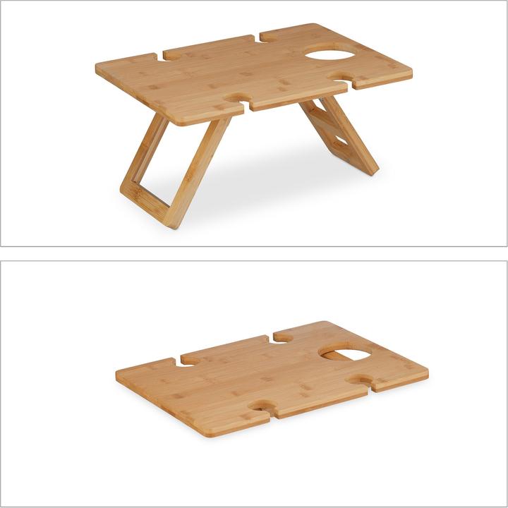 Actual product image Relaxdays Picnic wine table (Wine bottle holder)