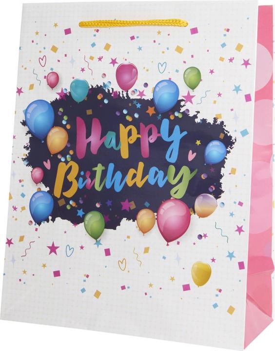 Produktbild Idena Geschenktasche Happy Birthday Ballons Kupferpapier 128g/m² 18x23x8cm (Geschenkbox, 1 x)