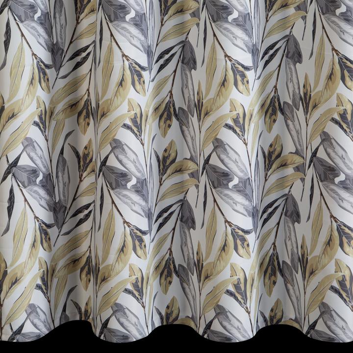 Productafbeelding Eurofirany Kant-en-klaar gordijn Lavin stretch met botanische print, wit, mosterd 140 x 250 cm (140 x 250 cm)