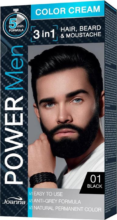 Image du produit Joanna Power Men Color Cream 3In1 Hair Beard Moustache 01ack 30G (01ack 30G)