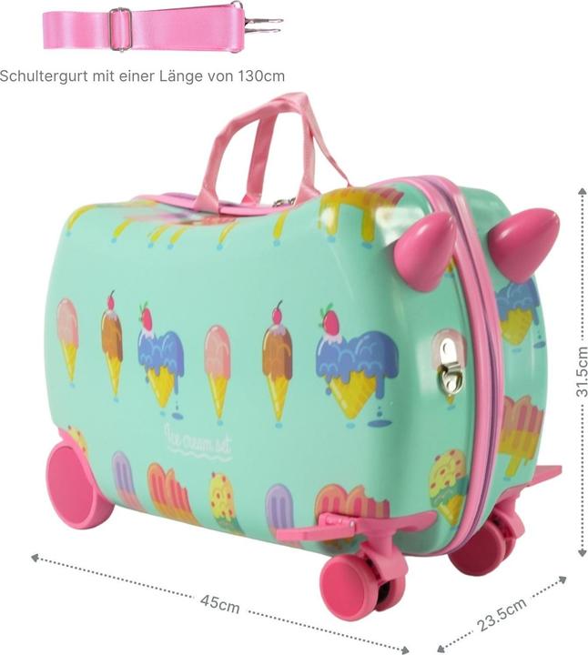 Produktbild Hermex Kinderkoffer Hartschalenkoffer Reisegepäck Kindertrolley Koffer (18 l, Handgepäck (bis 50l))