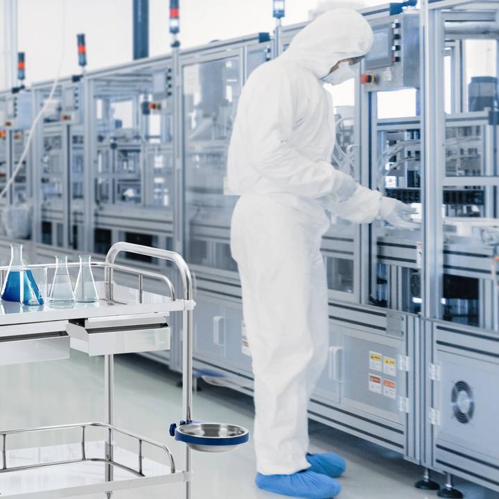 Actual product image Steinberg Laboratory Trolley - stainless steel - 2 shelves each 55 x 37 x 13 cm - 2 drawers - 20 kg