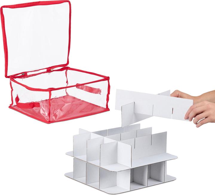 Actual product image Relaxdays 3x Christmas bauble storage box (32 x 32 x 16 cm)