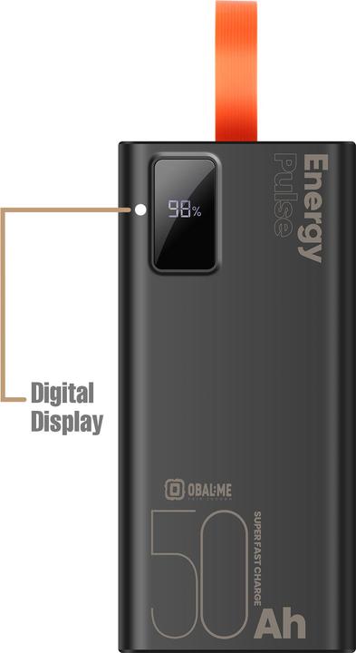 Produktbild Obal:Me EnergyPulse Powerbank 50000mAh 22.5W Black (50000 mAh, 22.50 W, 185 Wh)