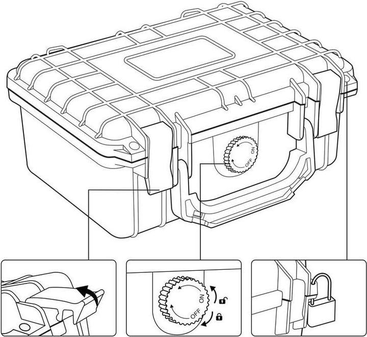 Actual product image Toolcraft TO-7859265 Universal Outdoor Case 1 piece (L x W x H) 206 x 167 x 9 (1 pieces)