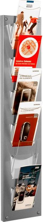 Image du produit Kerkmann Porte-brochures mural alu 1/3 DIN A4 6 compartiments (1/3 Din A4)