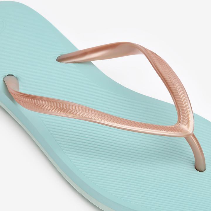 Actual product image Olaian Thong sandals ladies 500 gold blue (39)