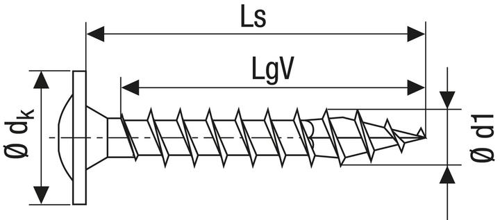 Actual product image Spax Plate head screw R 88193 w.point/T-STAR TG 8 x 50/46-T40 A 2 (50 Screws per piece)