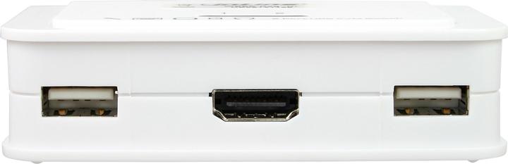Produktbild InLine KVM Switch 2-fach HDMI USB mit Audio und integrierten Kabelsaetzen 0,9m weiss