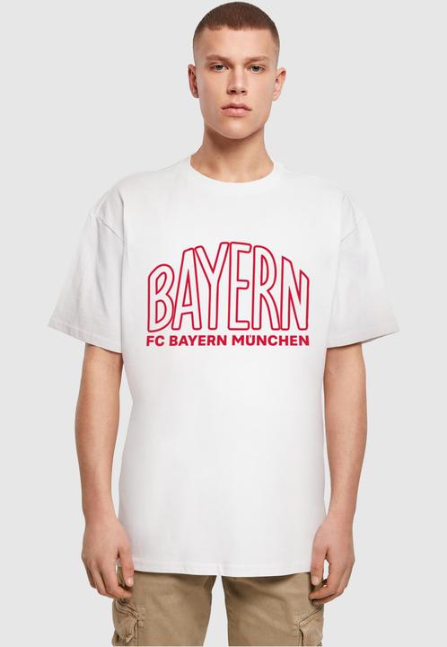 Actual product image FC Bayern München Logo Outlines Red Heavy Oversized Tee - 115215 (XL)