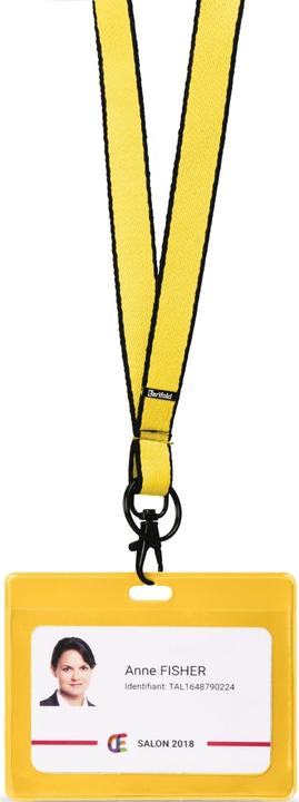 Actual product image Tarifold Name badge 70x100mm PVC yellow PU=30 pieces