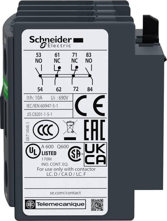 Schneider Electric Hilfskontaktblock 2 Schließer 2 Öffner