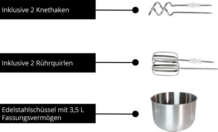 Produktbild Unold Handmixer mit Rührschüssel Hannah weiss (500 W)