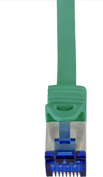 Produktbild LogiLink C6A025S RJ45 CAT 6a S/FTP 0.5m Grün (S/FTP, CAT6a, 0.50 m)