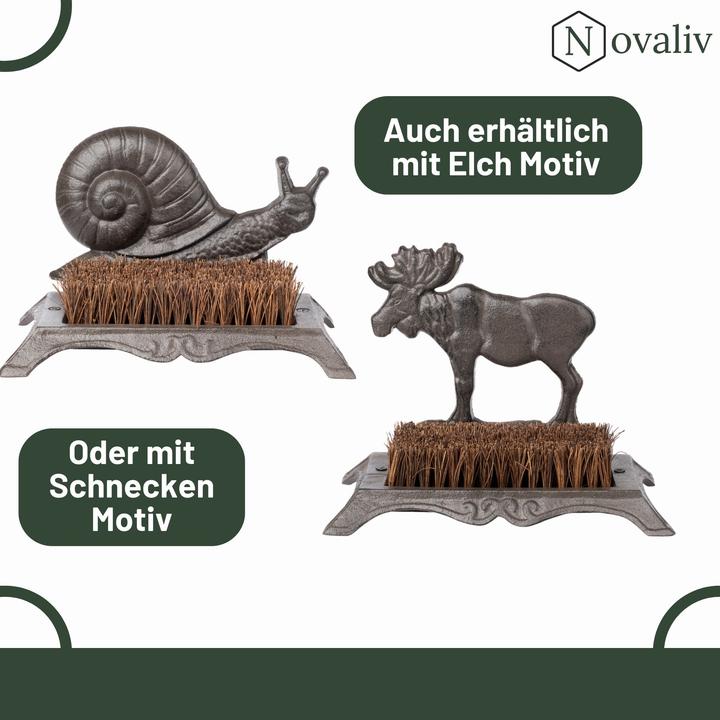 Produktbild Novaliv Gusseiserne Schuhbürste mit Tiermotiv Igel Premium Qualität einfache Handhabung für (1 x)