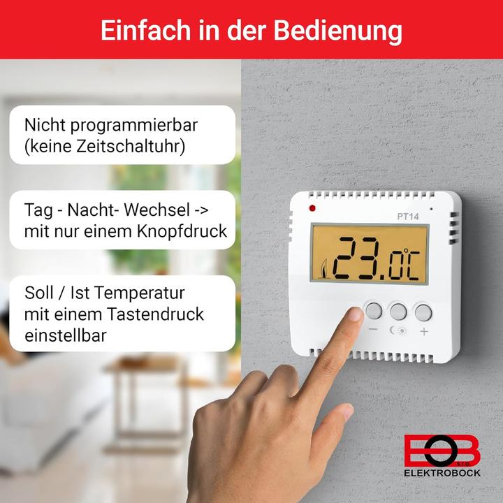 Produktbild Elektrobock EB PT14 - Raumthermostat Aufputz (PT14)
