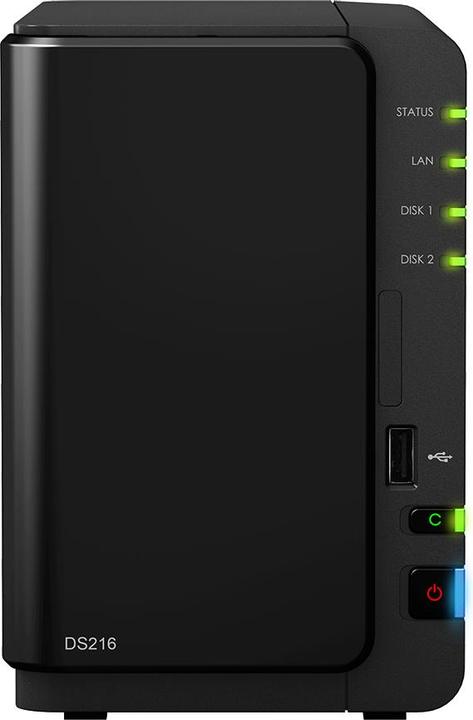 Actual product image Synology DS216 2-Bay NAS enclosure WD RED 8TB black