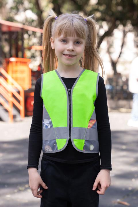 Image du produit Korntex Gilet de sécurité enfant Action "Aerospace" - CO2 Neutral - Vert fluo/UFO - XXS (XXS)