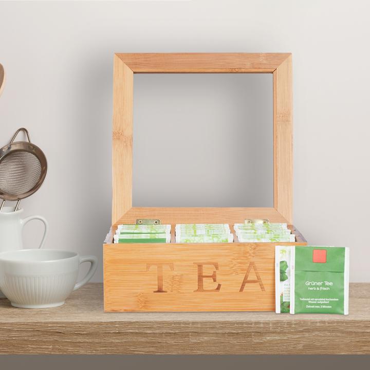 Image du produit Relaxdays Boîte à thé avec fenêtre, bambou