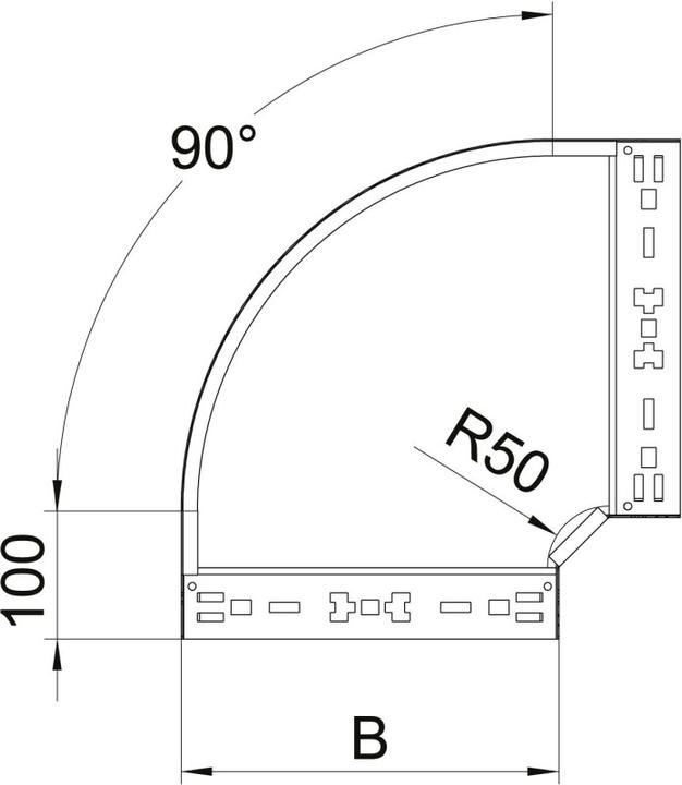 Produktbild OBO Bettermann Bogen RBM 90 610 FS 60x100 90Grad (2.10 cm)