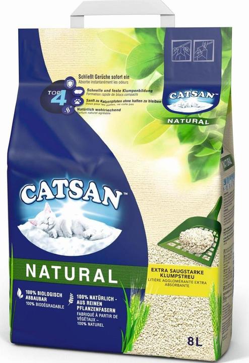 Catsan Natural (Biodégradable, Neutralisant, Agglomérant, 4.68 kg)
