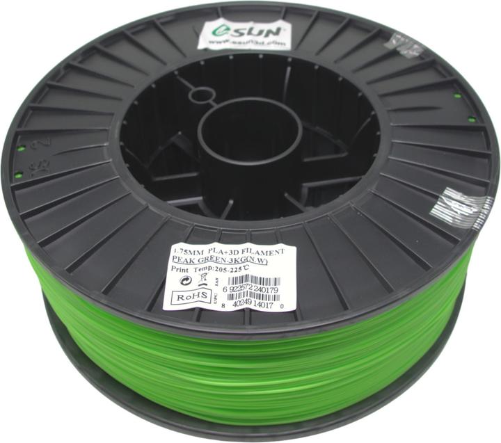 Actual product image eSUN PLA+ Filament 1.75mm Peak Green 3Kg (PLA+, 1.75 mm, 3000 g, Green)