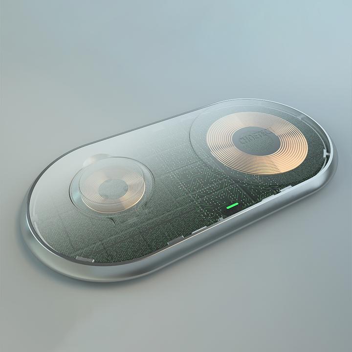 Produktbild Choetech Qi 2in1 kabelloses Ladegerät für Smartphones (10 W)
