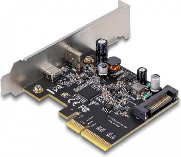 Produktbild Delock PCI Express x4 Karte zu 1 x SuperSpeed USB 20 Gbps (USB 3.2 Gen 2x2) USB Type-C™ + 1 x USB Type-C™ P