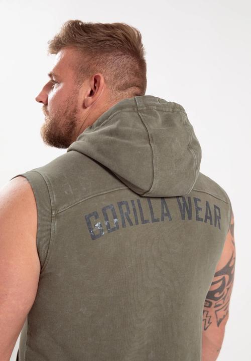 Actual product image Gorilla Wear Silverdale Ärmelloser Kapuzenpullover - Armeegrün (L)