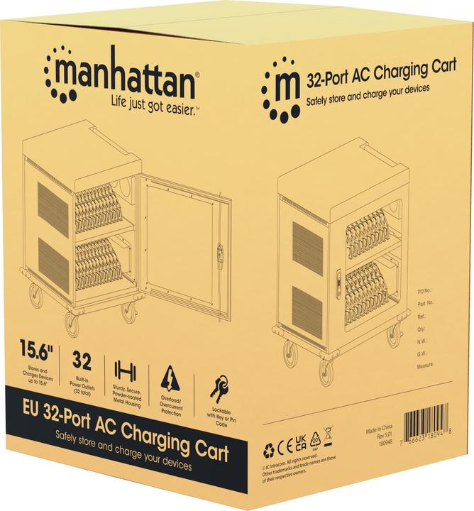 Produktbild Manhattan Ladeschrank auf Rollen mit 32 Steckdosen