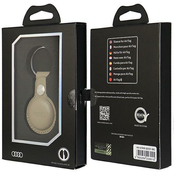 Produktbild Audi etui Synthetic Leather AirTag beżowy/beige AU-ATKR-Q3/D1-BG
