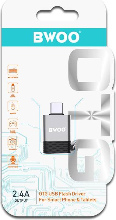 Actual product image Bwoo adapter BZ-35 USB - USB-C gray OTG