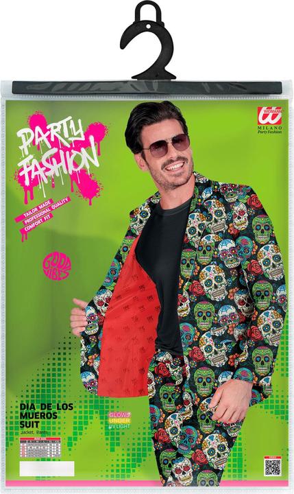 Actual product image Widmann Dia De Los Muertos suit jacket, trousers (S, M, L, XL, XXL)