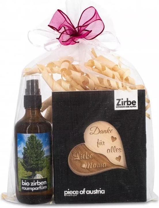 ZNatur Geschenkset mit Zirbenduft Herz mit Gravur Danke Mama & Zirbenlocken No.40
