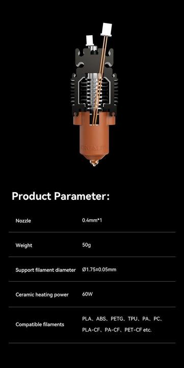 Immagine prodotto Creality Elemento riscaldante Ender 3v3 (SE/KE) kit ugello ad innesto rapido (Spazzola)
