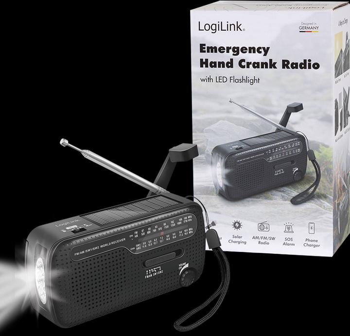 Productafbeelding LogiLink Dynamo handslinger radio (MW, VHF, KW)