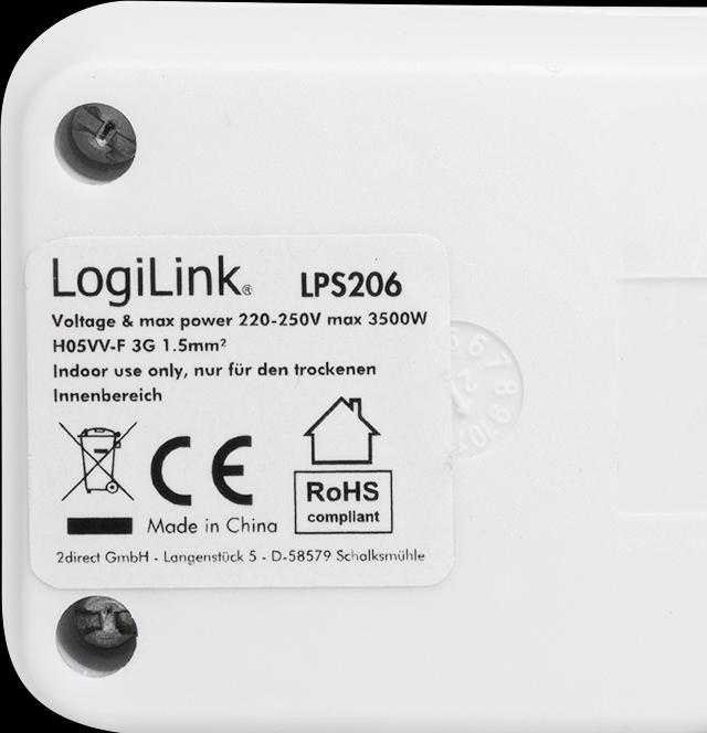 Image du produit LogiLink bandeau de prises (3 x, CEE 7/3, 1.40 m)