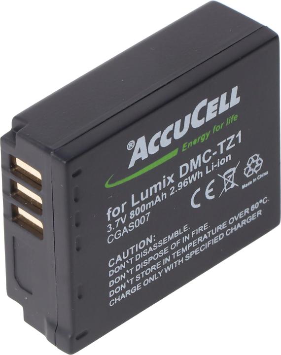 Image du produit AccuCell Akku passend für Panasonic Lumix DMC-TZ1 Akku Panasonic CGA-S007, CGA-S007E, DMW-BCD10