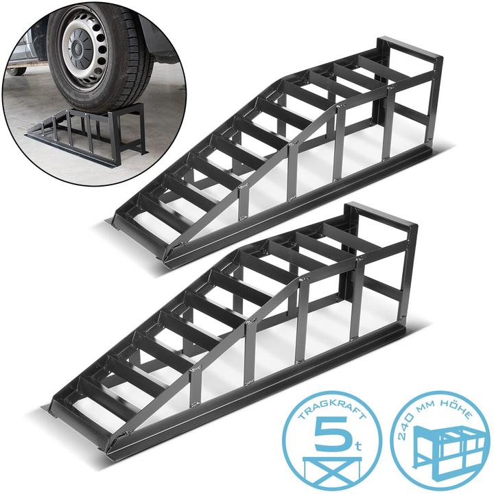 Produktbild Stahlwerk Auffahrrampe GT-14 ST 2er Set mit 2 Tonnen Tragkraft Auffahrbock