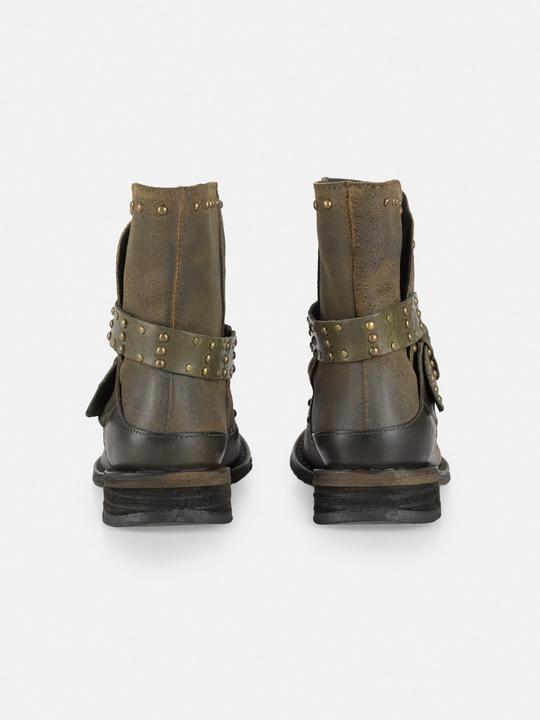 Actual product image Felmini GREDO D905 biker boots with decorative studs along the shaft and buckled straps, with a four-point (41)