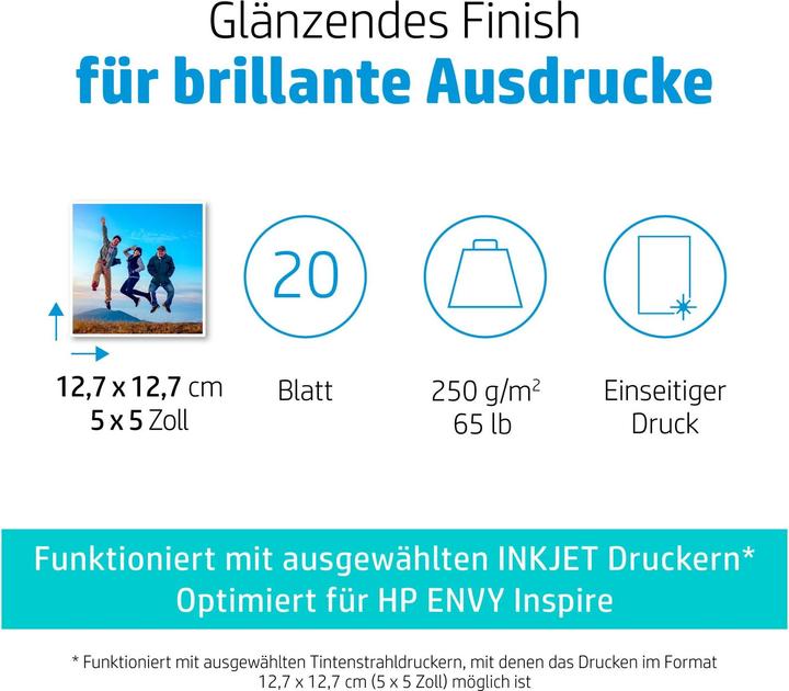 Image du produit HP Advanced Brillant (250 g/m², 127 x 127 mm, 1 x)