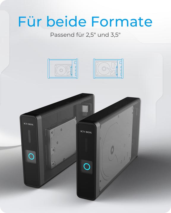 Image du produit Icy Box IB-382H-C31 Boîtier avec hub USB (3.5", 2.5")