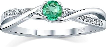 Immagine prodotto Silvego Anello in argento con vero smeraldo naturale JJJR1100ER - Circuito: 61 mm (61, 925 Argento)