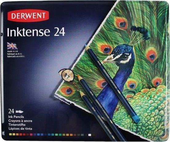 Image du produit Derwent Crayon de couleur Inktense Set 24 étui métallique (Multicolore, multicolore, 24 x)