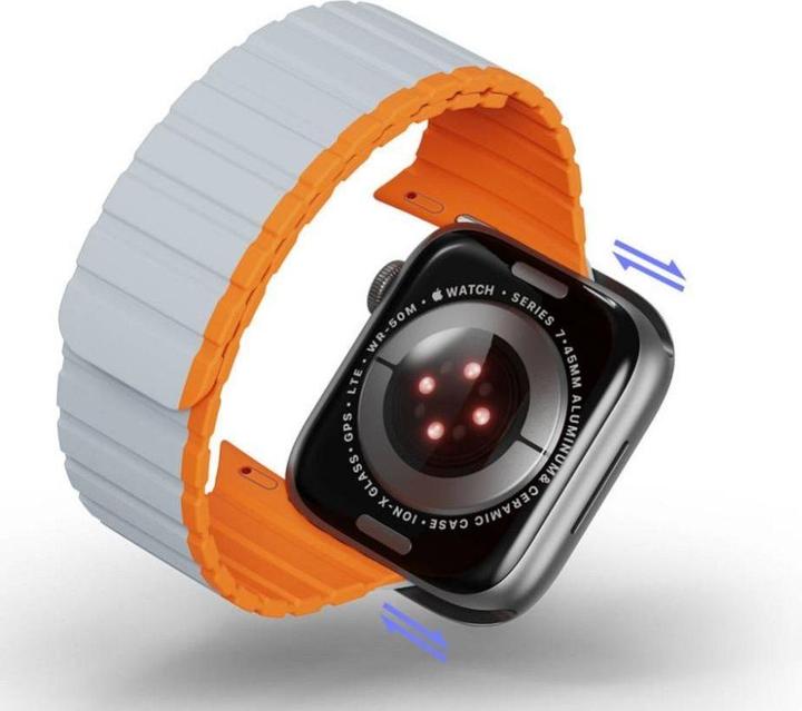 Actual product image Dux Ducis Magnetic Strap for Apple Watch SE, 8, 7, 6, 5, 4, 3, 2, 1 (41, 40, 38 mm) Strap (LD Versio (41 mm, 38 mm, 40 mm, Silicone, Metal)