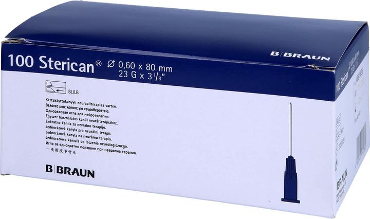 Actual product image B.Braun Needle 23G 0.60 x 80mm blue Luer, 100 pieces